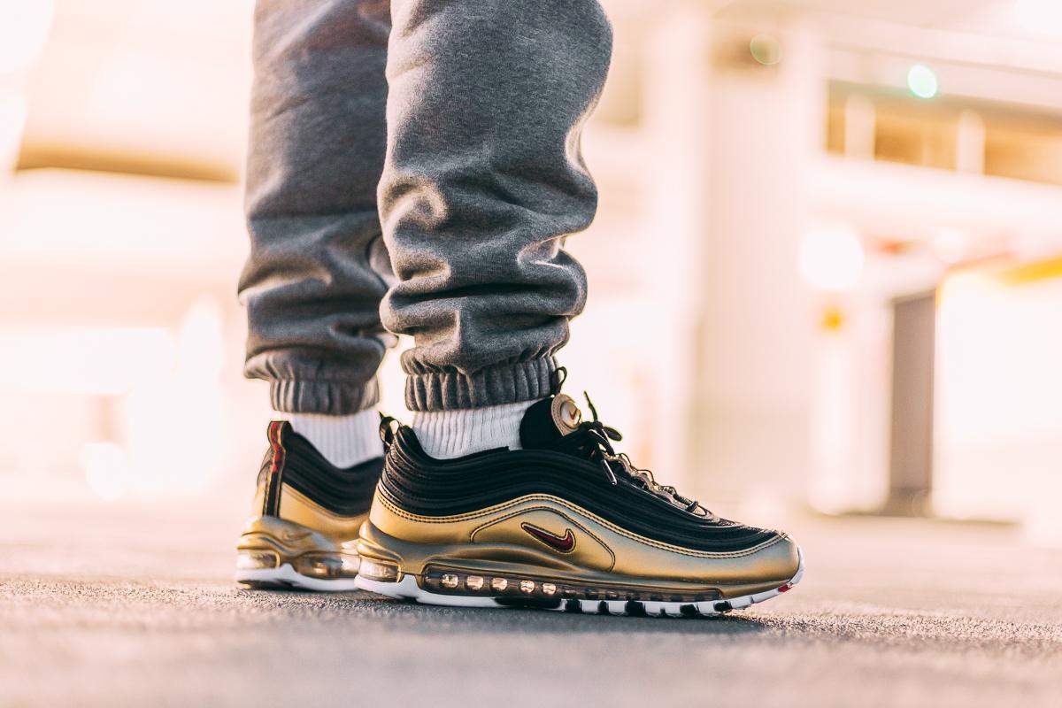 Air max 97 outlet gold reflective on feet